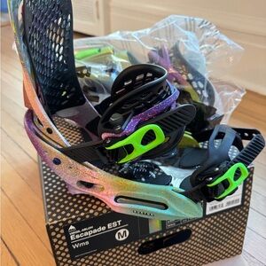 Burton Virgil Abloh Escapade Iridescent Snowboard Bindings with Green Accents